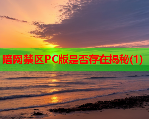 暗网禁区PC版是否存在揭秘(1)